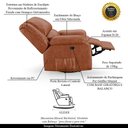 Ver mais imagens de Poltrona do Papai Reclinável Melim Glider Giratória Pu Brilho Fh1 - D'rossi Cor Caramelo