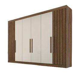 Guarda Roupa 6 Portas 2 Portas Ripadas Potente 100% Mdf Brauna Off White - Móveis Europa - 2