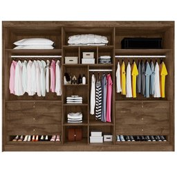 Guarda Roupa 6 Portas 2 Portas Ripadas Potente 100% Mdf Brauna Off White - Móveis Europa - 3