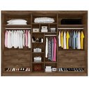 Ver imagem 3 de Guarda Roupa 6 Portas 2 Portas Ripadas Potente 100% Mdf Brauna Off White - Móveis Europa