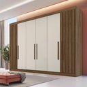 Ver imagem 1 de Guarda Roupa Casal 6 Portas com 2 Portas Ripadas Potente - Móveis Europa