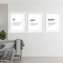 Ver imagem 1 de Kit 3 Quadros Grandes Amor Família Lar - 60x48cm:moldura Branca