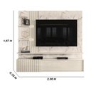 Ver imagem 2 de Painel Bancada Suspensa com Led 3 Portas Atena - Calacata/off White