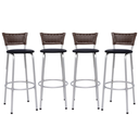 Ver imagem 1 de Kit 4 Bancos Alto Tamborete para Balcão Junco Argila Àrea de Lazer Ilha Bancada bar churrasqueira