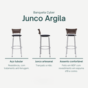 Ver imagem 3 de Kit 4 Bancos Alto Tamborete para Balcão Junco Argila Àrea de Lazer Ilha Bancada bar churrasqueira