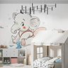 Adesivo de Parede Infantil Elefantinha com Asas de Borboleta-Extra Grande 85x88cm - 2