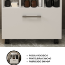 Ver imagem 4 de Gabinete para Banheiro Pequeno com Porta Basculante Jasper - Branco/Ripado