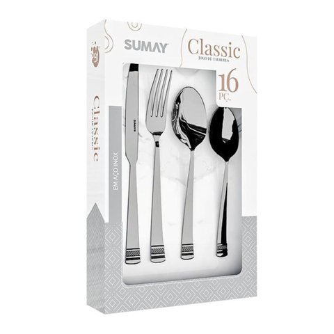Jogo de Talheres Classic 16 Peças Aço Inox Sm-jtc16-6152