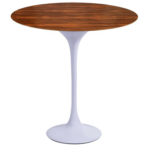 Mesa Saarinen Lateral Pau Ferro 51cm - Base Branca mgsaarinen
