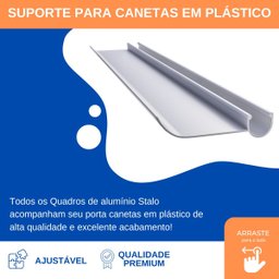 Quadro Branco Magnético 90x60 Acompanha Apagador e 4 Canetas - 6