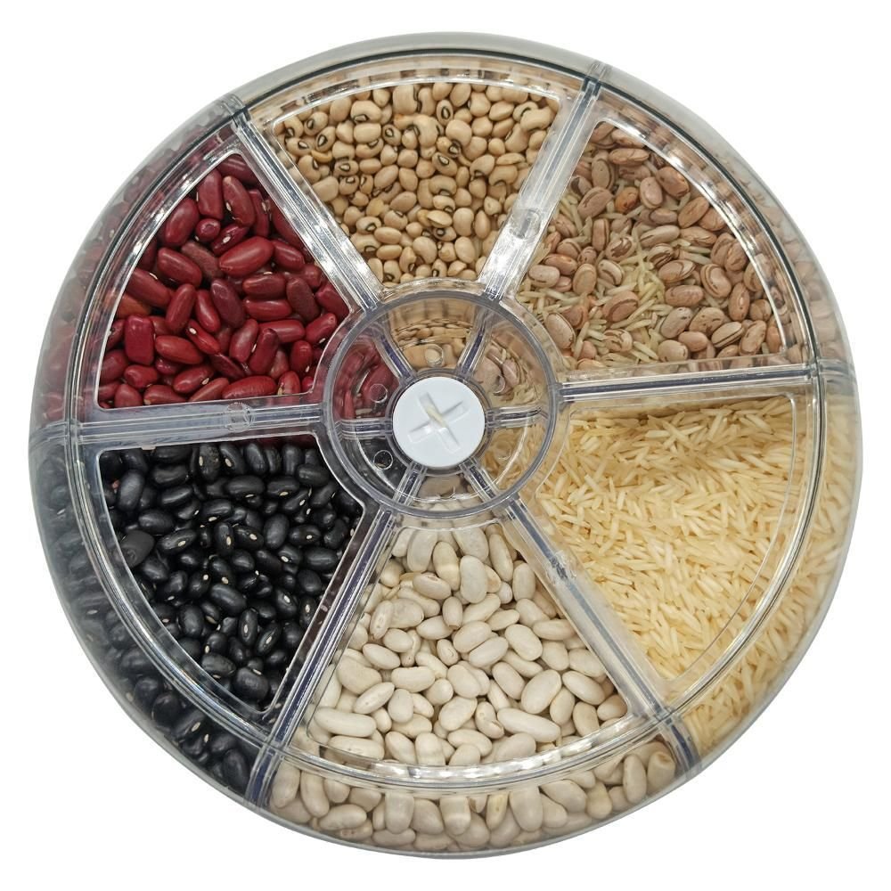 Dispenser Giratório de Alimentos Grãos e Cereais com 6 Divisões - 8