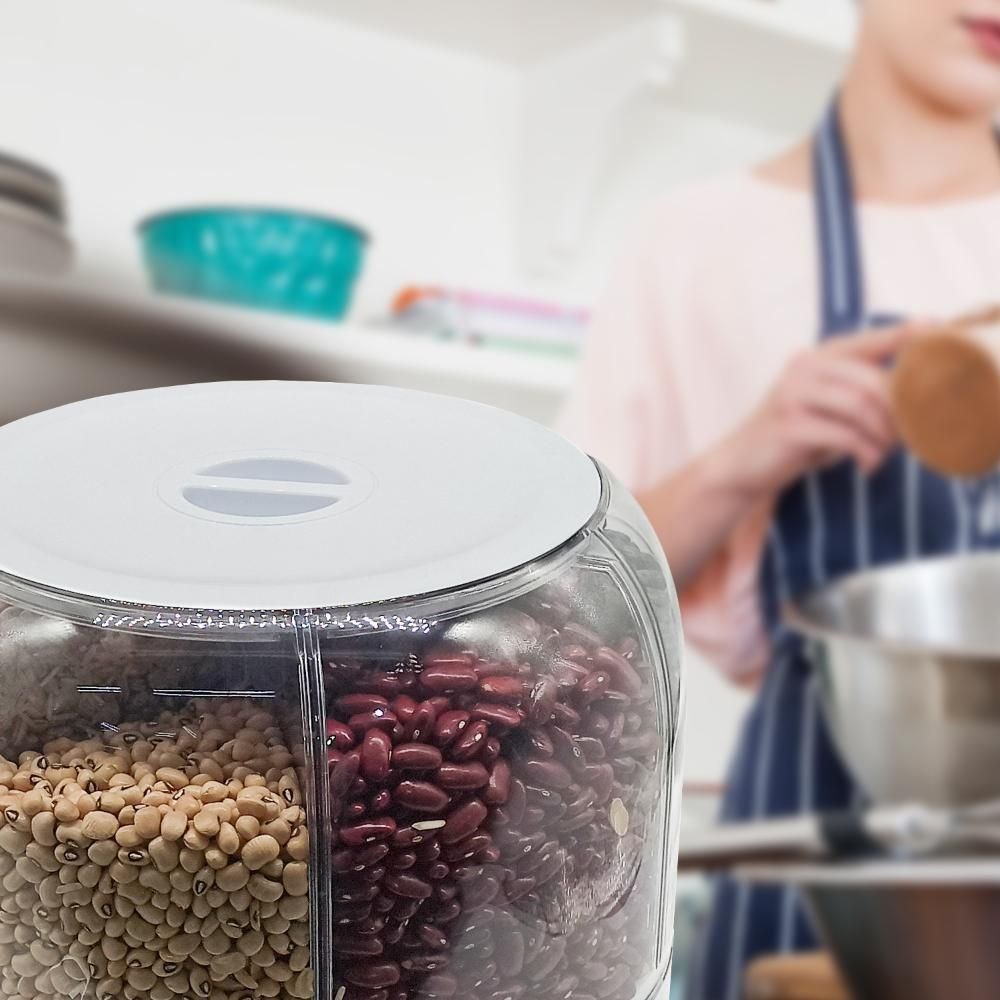 Dispenser Giratório de Alimentos Grãos e Cereais com 6 Divisões - 10