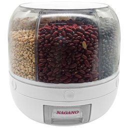 Dispenser Giratório de Alimentos Grãos e Cereais com 6 Divisões - 1