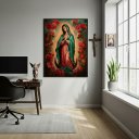 Ver imagem 1 de Quadro Sacro Nossa Senhora de Guadalupe - 70x50cm:moldura Branca