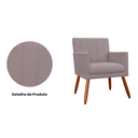 Ver imagem 2 de Kit 2 Poltronas Cadeiras Decorativa para Recepção Cecília Suede Rosê - Incasa Decor