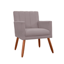 Ver imagem 3 de Kit 2 Poltronas Cadeiras Decorativa para Recepção Cecília Suede Rosê - Incasa Decor