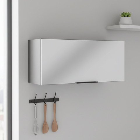 Armário Aéreo Basculante 80cm 1 Porta Lumina Cinza