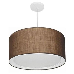 Lustre Cilíndrico Duplo Md-4288 Tecido 50x30cm Café Bivolt