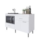 Ver imagem 7 de Conjunto Balcão de Cozinha 1,40m Turim com Cooktop 5 Bocas Essencial 2 Portas 2 Gavetas Branco