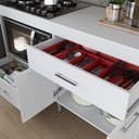 Ver imagem 5 de Conjunto Balcão de Cozinha 1,40m Turim com Cooktop 5 Bocas Essencial 2 Portas 2 Gavetas Branco