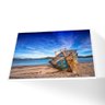 Quadro Barco na Praia Canvas sem Vidro Tamanho-moldura 150x100 Caixa Cor Branca - 1