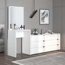 Ver imagem 1 de Cômoda Penteadeira Porto 6 Gavetas com Espelho 209x160cm Branco 240890