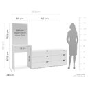 Ver imagem 4 de Cômoda Penteadeira Porto 6 Gavetas com Espelho 209x160cm Branco 240890