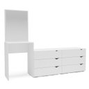 Ver imagem 2 de Cômoda Penteadeira Porto 6 Gavetas com Espelho 209x160cm Branco 240890