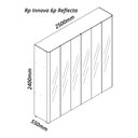 Ver imagem 3 de Guarda Roupa Reflecta 6 Portas Led Innova Naturale - Gelius