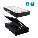 Ver imagem 3 de Cama Box Baú Gr Solteiro Preto Suede + Colchão Espuma D33 88x188x8