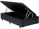 Ver imagem 1 de Cama Box Baú Gr Solteiro Preto Suede + Colchão Espuma D33 88x188x8