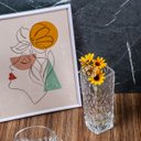 Ver imagem 2 de Vaso de Vidro para Flores 6x6x15,5cm Jarro de Flor de Mesa Transparente Pequeno Sortido Lyor