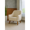 Poltrona Dekorien Paloma Linho Bege com Pés D28 Linha Alta - 2