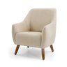 Poltrona Dekorien Paloma Linho Bege com Pés D28 Linha Alta - 4