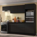 Ver imagem 2 de Armário de Cozinha Compacta 4 Peças com Rodapé Mp2176 Made Multimóveis Preto