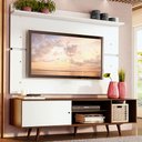 Ver imagem 1 de Rack Madesa Dubai e Painel para Tv até 65 Polegadas com Pés - Rustic/branco 6e9b