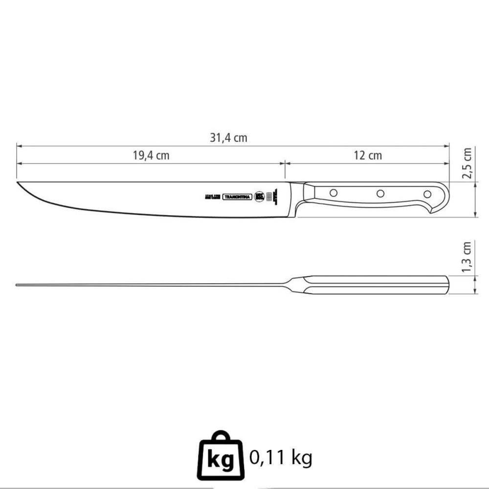 Faca para Cozinha Tramontina Century Lâmina em Inox Cabo de Policarbonato Fibra de Vidro 8" - 2