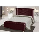 Ver imagem 2 de Kit de Quarto Cabeceira de Cama Box e Calçadeira Baú Toquio Casal 140 Cm Suede Bordo Eli Móveis e de