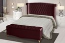 Ver imagem 2 de Kit de Quarto Cabeceira de Cama Box e Calçadeira Baú Toquio Casal 140 Cm Suede Bordo Eli Móveis e de