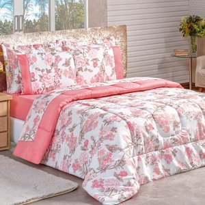 Edredom King Naturale Dupla Face Micropercal 200 Fios 3 Peças - Serene