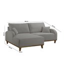 Ver imagem 3 de Sofá Albano Linho 185cm Chaise Lado Esquerdo Meu Sofá Online A230 Linho Cinza