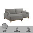 Ver imagem 4 de Sofá Albano Linho 185cm Chaise Lado Esquerdo Meu Sofá Online A230 Linho Cinza