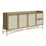 Balcão Buffet 3 Portas 2 Gavetas Palhinha Pé Metal Oslo Artesano Dourado - 2
