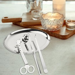 Kit Tesoura Abafador Pinça Bandeja para Velas Kit 4 Peças:rosa - 5