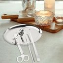 Ver imagem 5 de Kit Tesoura Abafador Pinça Bandeja para Velas Kit 4 Peças:rosa