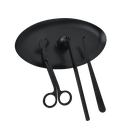 Ver imagem 6 de Kit Tesoura Abafador Pinça Bandeja para Velas Kit 4 Peças:rosa