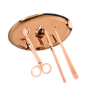 Ver imagem 2 de Kit Tesoura Abafador Pinça Bandeja para Velas Kit 4 Peças:rosa
