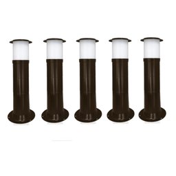 Poste Balizador Luminária Sítio Jardim 35cm Marrom Kit 5 - 1