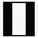 Ver imagem 2 de Porta Balcão 6 Folhas Aluminio Preto C/ Trinco 2,10x2,00