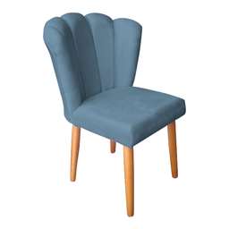 Kit 4 Cadeiras Sala de Jantar Estofada Pétala Suede Azul Marinho - Twdecora - 2